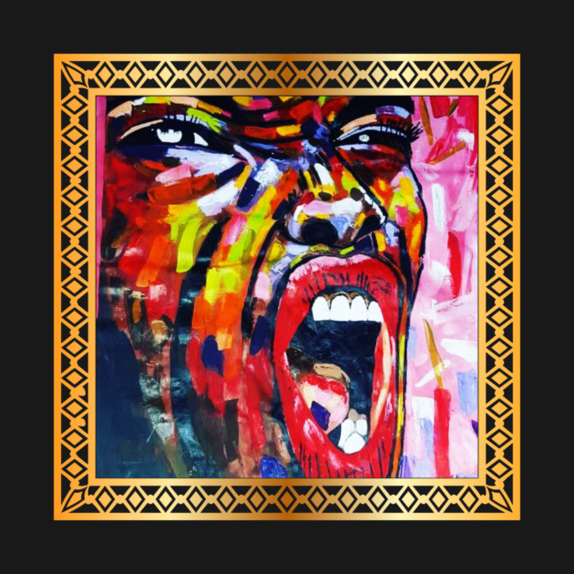 African Artwork, African Woman Screaming by logiamerch