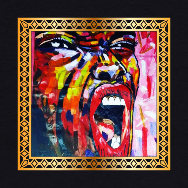 African Artwork, African Woman Screaming by logiamerch
