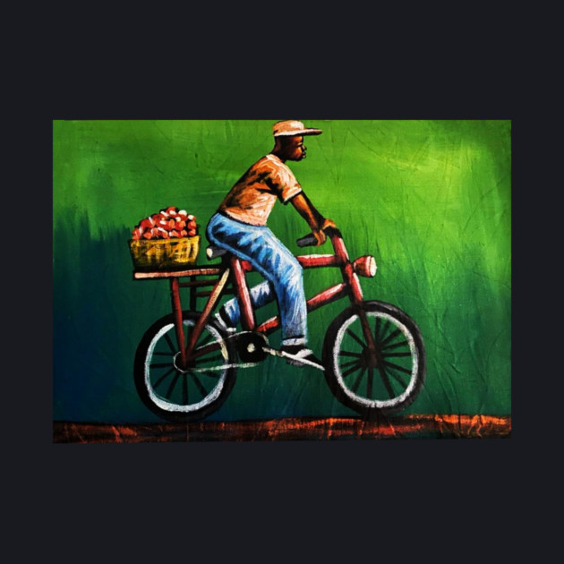 African Man riding Bicycle, African Artwork by logiamerch