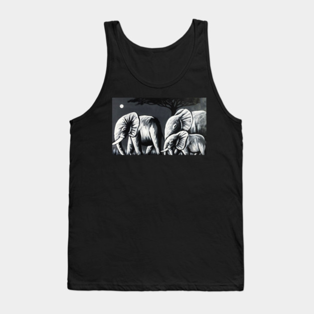 African Elephant Family, Animal Tank Top by logiamerch