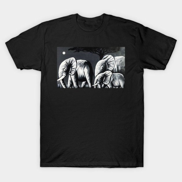 African Elephant Family, Animal T-Shirt by logiamerch