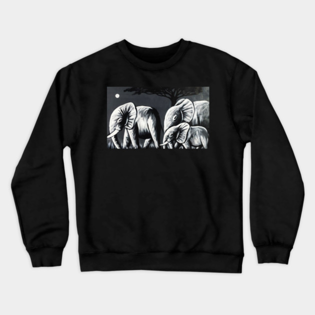 African Elephant Family, Animal Crewneck Sweatshirt by logiamerch