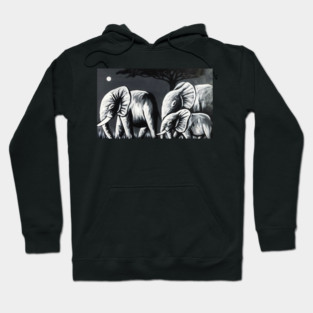 African Elephant Family, Animal Hoodie