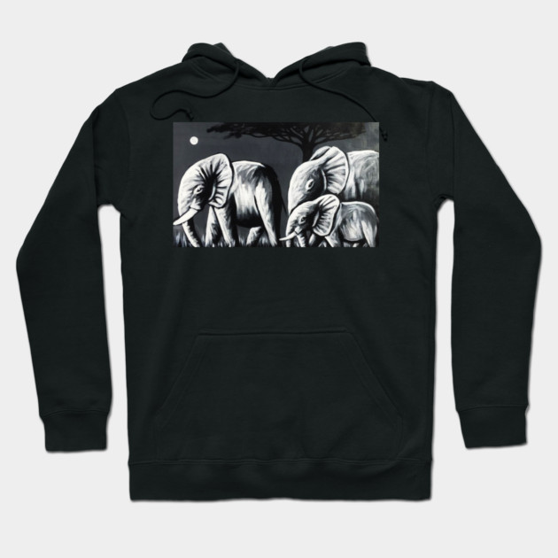 African Elephant Family, Animal Hoodie by logiamerch