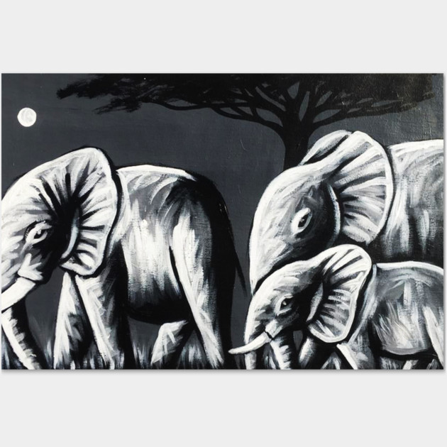 African Elephant Family, Animal Wall Art by logiamerch