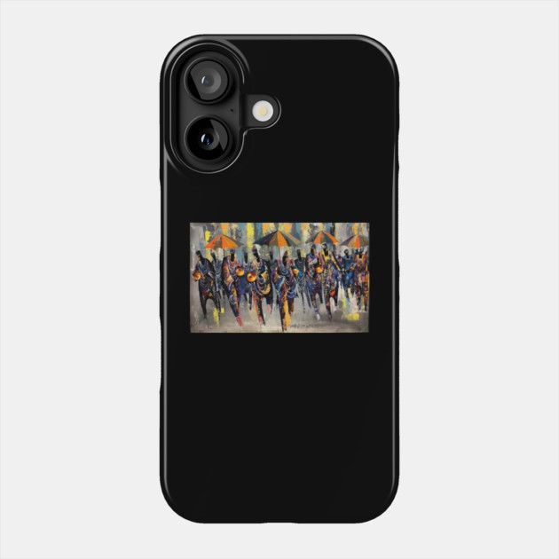 African Artwork, African People, Music and Dancing Phone Case by logiamerch