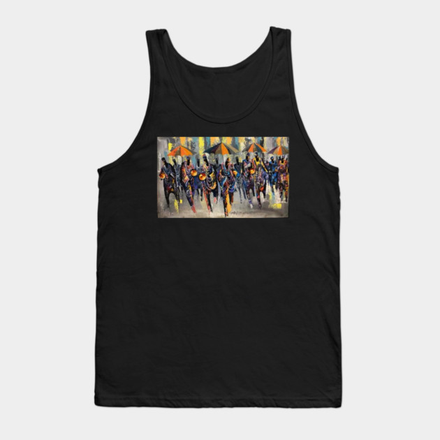 African Artwork, African People, Music and Dancing Tank Top by logiamerch