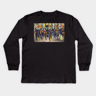 African Artwork, African People, Music and Dancing Kids Long Sleeve T-Shirt