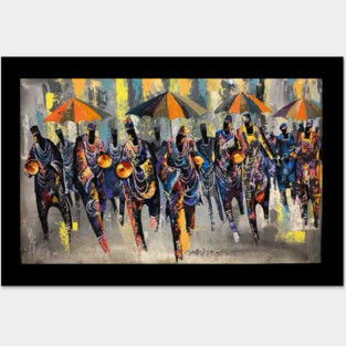 African Artwork, African People, Music and Dancing Posters and Art