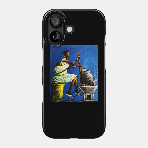 African Woman Preparing Food, Black History Artwork Phone Case by logiamerch