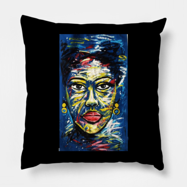 Colorful African Art, Black History, African Woman Pillow by logiamerch