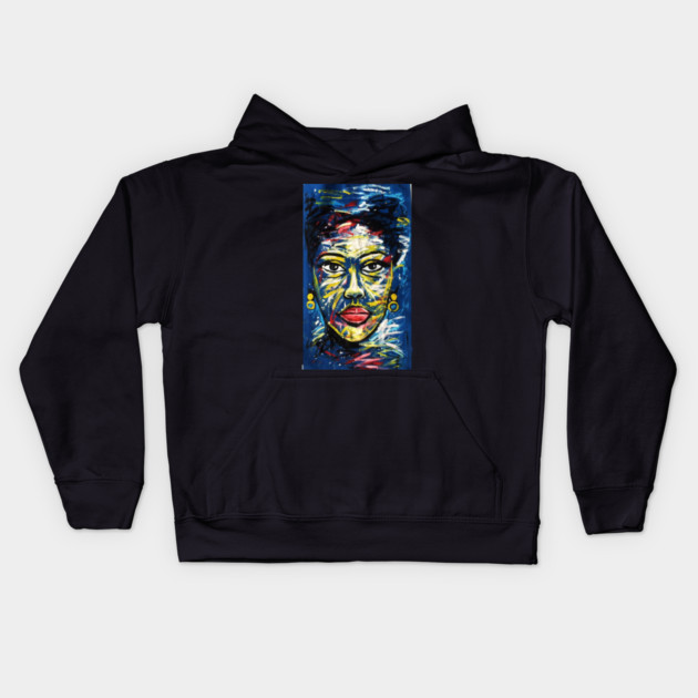 Colorful African Art, Black History, African Woman Kids Hoodie by logiamerch