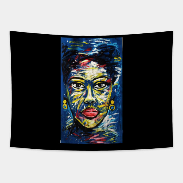 Colorful African Art, Black History, African Woman Tapestry by logiamerch