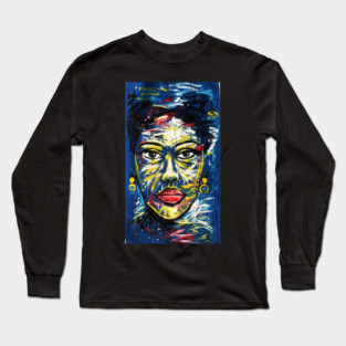 Colorful African Art, Black History, African Woman Long Sleeve T-Shirt