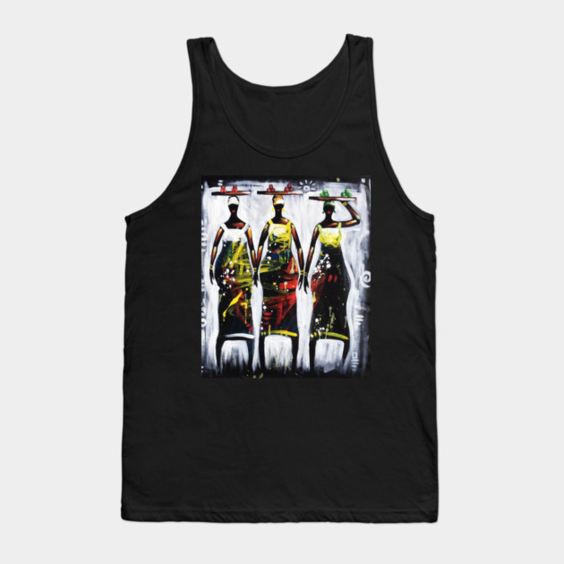 African Women Artwork, Black History Art Tank Top by logiamerch
