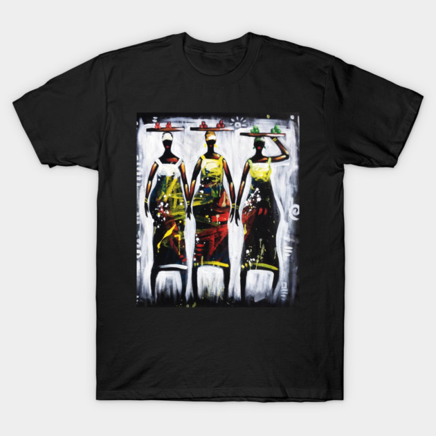 African Women Artwork, Black History Art T-Shirt by logiamerch