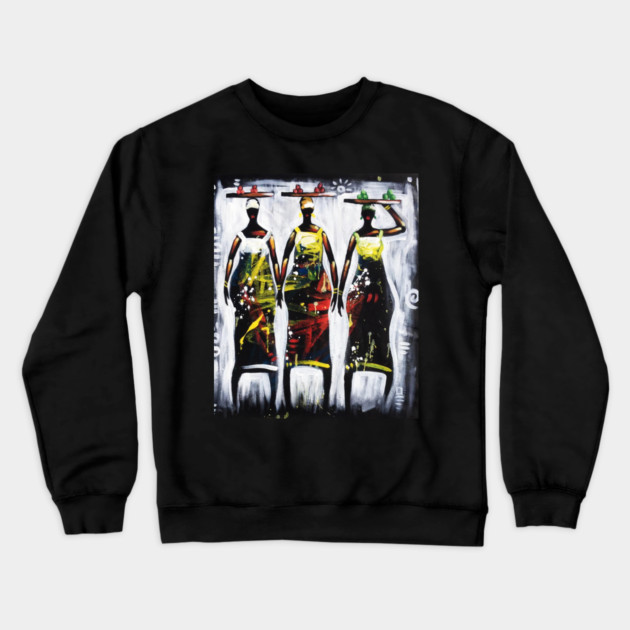 African Women Artwork, Black History Art Crewneck Sweatshirt by logiamerch