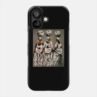 African Women carrying Children, African Artwork Phone Case