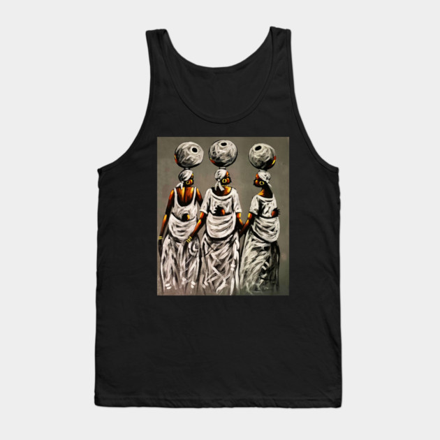 African Women carrying Children, African Artwork Tank Top by logiamerch