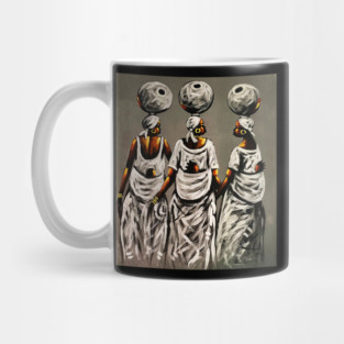 African Women carrying Children, African Artwork Mug