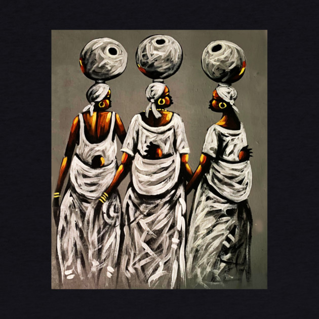 African Women carrying Children, African Artwork by logiamerch