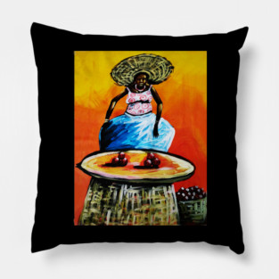 African Woman Black History, Artwork Pillow