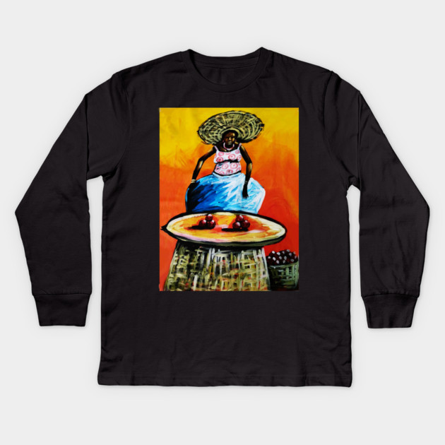 African Woman Black History, Artwork Kids Long Sleeve T-Shirt by logiamerch