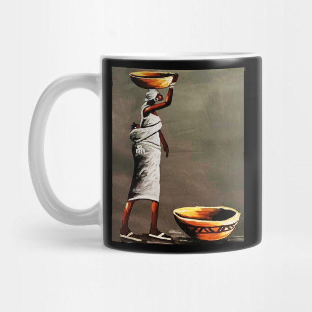 African Woman Carrying Bowl, Black History Art by logiamerch