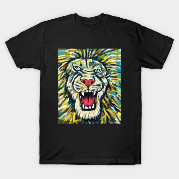 African Lion, Anima African Art T-Shirt by logiamerch