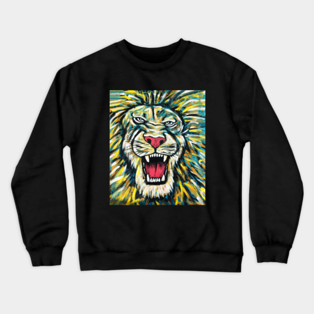 African Lion, Anima African Art Crewneck Sweatshirt by logiamerch