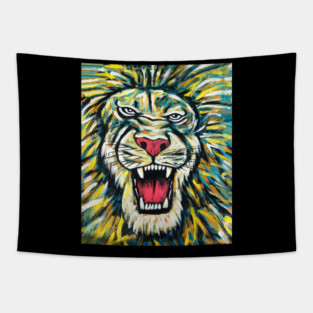 African Lion, Anima African Art Tapestry