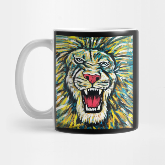 African Lion, Anima African Art by logiamerch