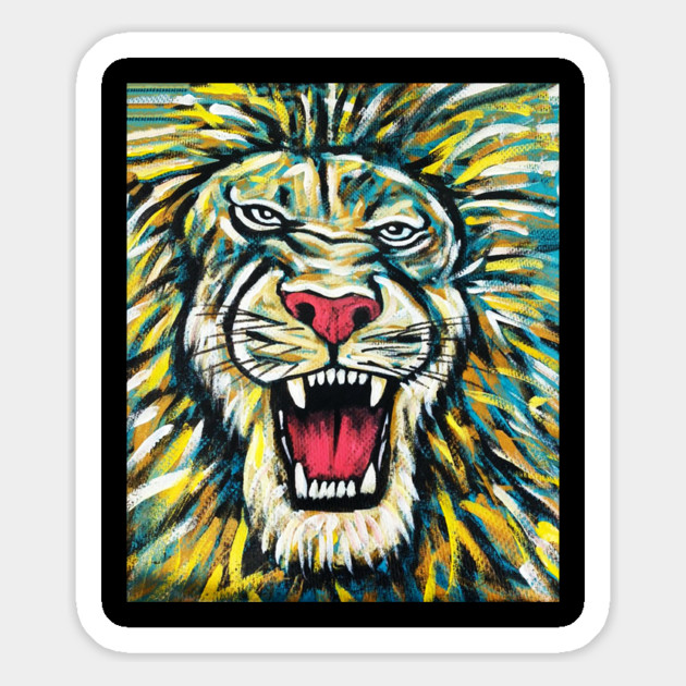African Lion, Anima African Art Magnet by logiamerch