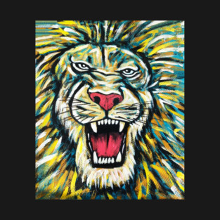 African Lion, Anima African Art T-Shirt