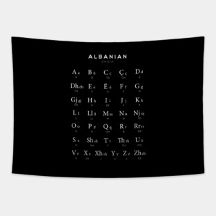 Albanian Alphabet Chart, Albanian Language Learning - Black Tapestry