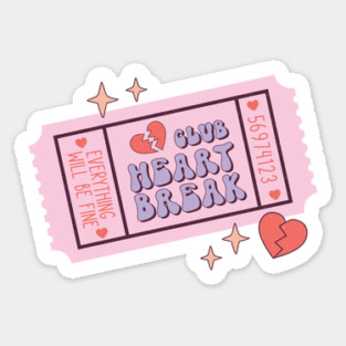 Club Heart Break Valentine's Day Sticker