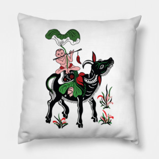 VIETNAMESE FOLK ART PAINTING Pillow