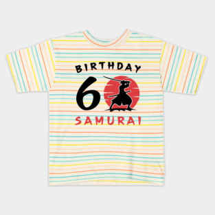 I am 6 Years Old Birthday Bday Party Gift 6th Little Ninja Samurai Japanese Warrior Kids T-Shirt
