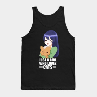 Funny Cat Lover, Girl who Loves Cats Tank Top