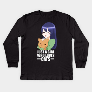Funny Cat Lover, Girl who Loves Cats Kids Long Sleeve T-Shirt
