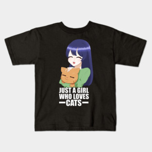 Funny Cat Lover, Girl who Loves Cats Kids T-Shirt