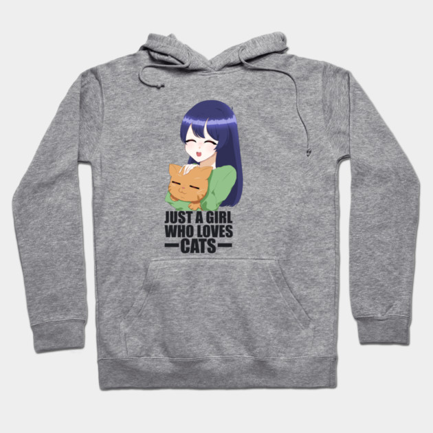 Funny Cat Lover, Girl who Loves Cats Hoodie by logiamerch