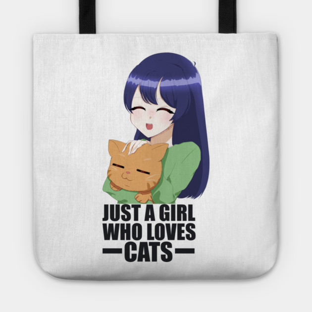 Funny Cat Lover, Girl who Loves Cats Tote by logiamerch