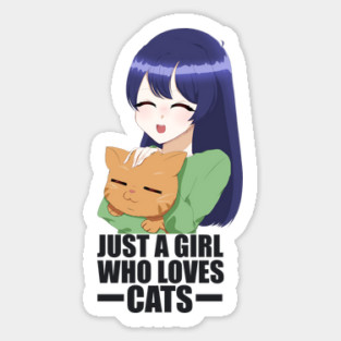 Funny Cat Lover, Girl who Loves Cats Magnet