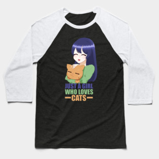 Funny Cat Lover, Girl who Loves Cats Baseball T-Shirt