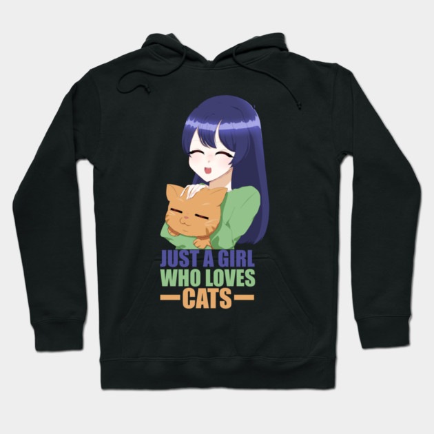 Funny Cat Lover, Girl who Loves Cats Hoodie by logiamerch