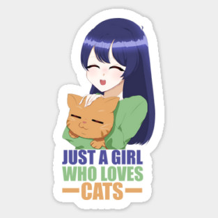 Funny Cat Lover, Girl who Loves Cats Magnet