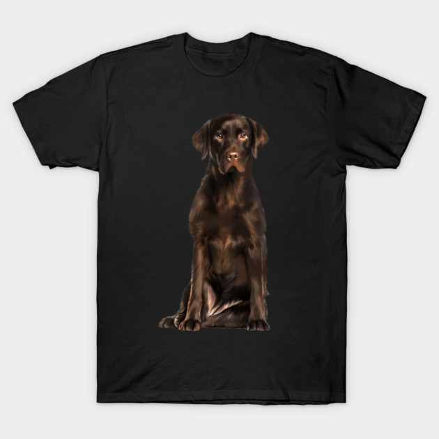 Brown labrador Retriever Dog, Lab Dog Lover T-Shirt by logiamerch