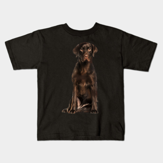 Brown labrador Retriever Dog, Lab Dog Lover Kids T-Shirt by logiamerch