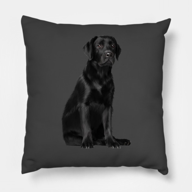 Black Labrador Retriever Puppy Dog, Lab Dog Lover Pillow by logiamerch